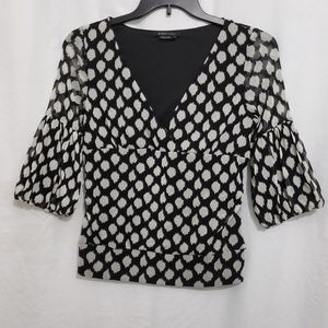 BCBGMaxAzria black & white top, Medium